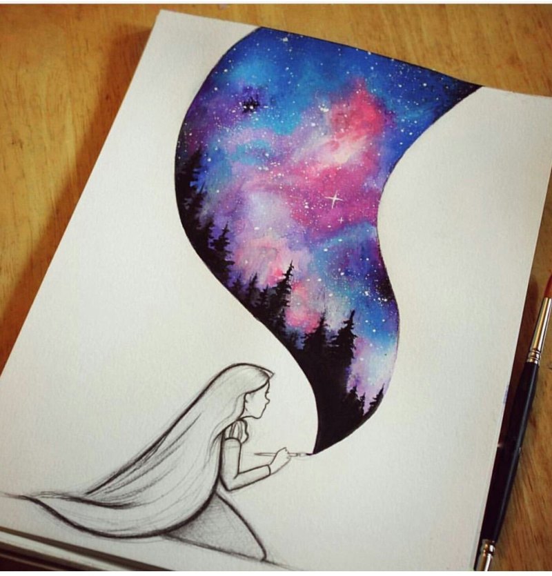 Рисунки красками легкие