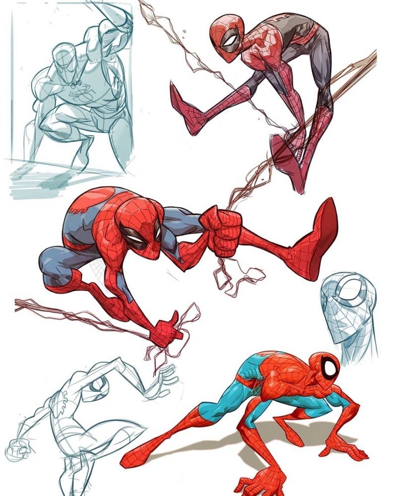 Скетчи Marvel Spider man