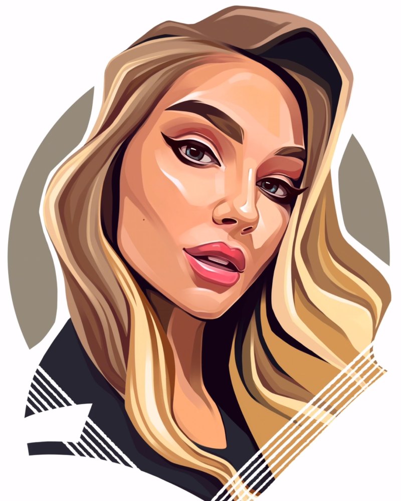 Векторный портрет девушки