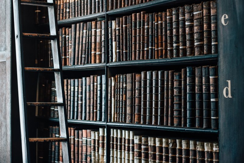 Книжная полка с книгами