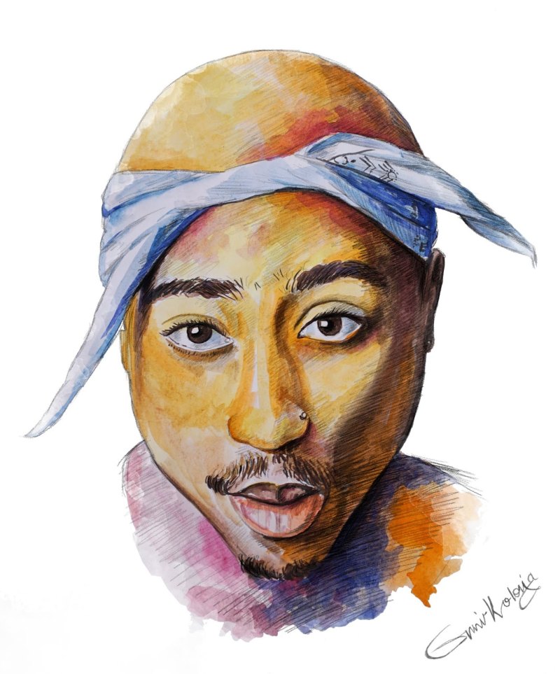 2pac рисунок лицо
