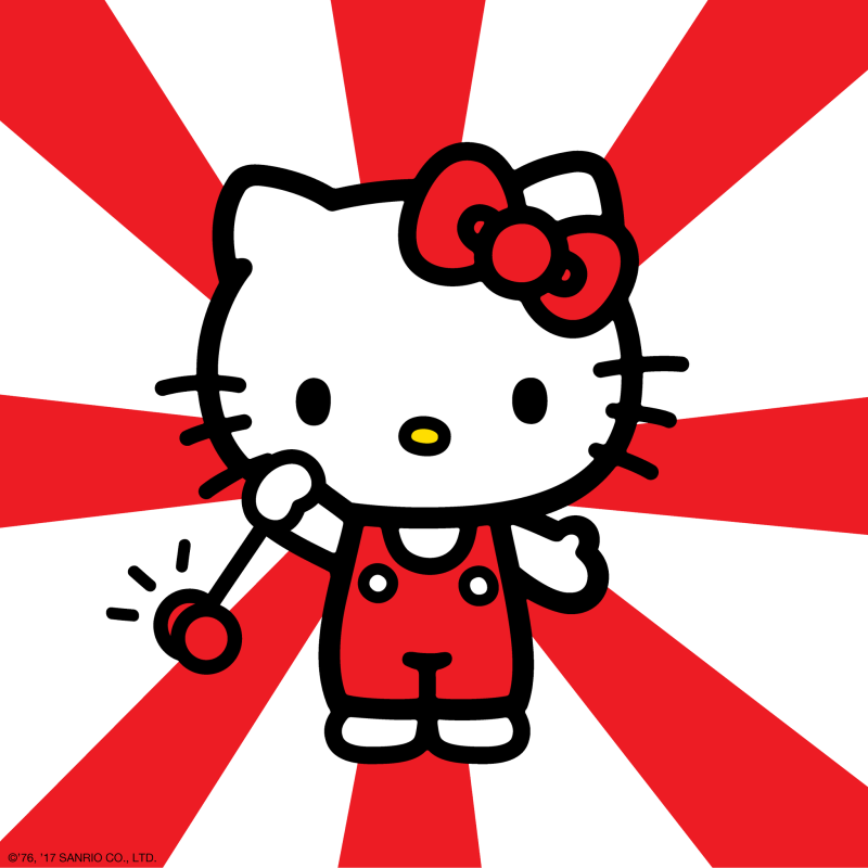 Hello Kitty на Красном фоне