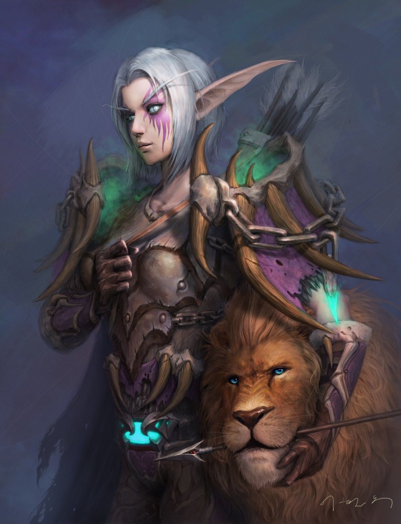 Warcraft ночные эльфы охотница