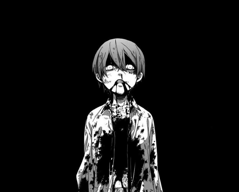 Аниме черно белое Dead inside