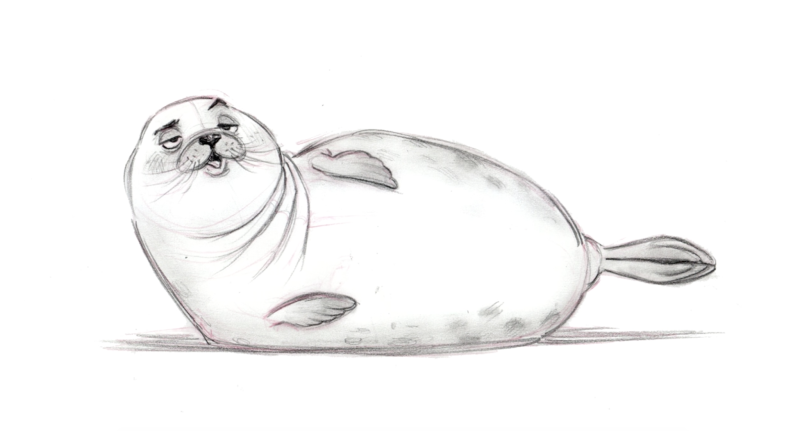 Нерпа карандашом