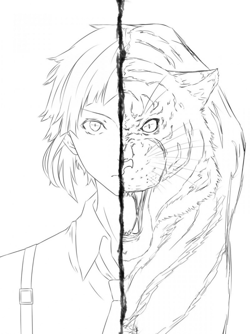 Раскраски аниме Великий из бродячих псов