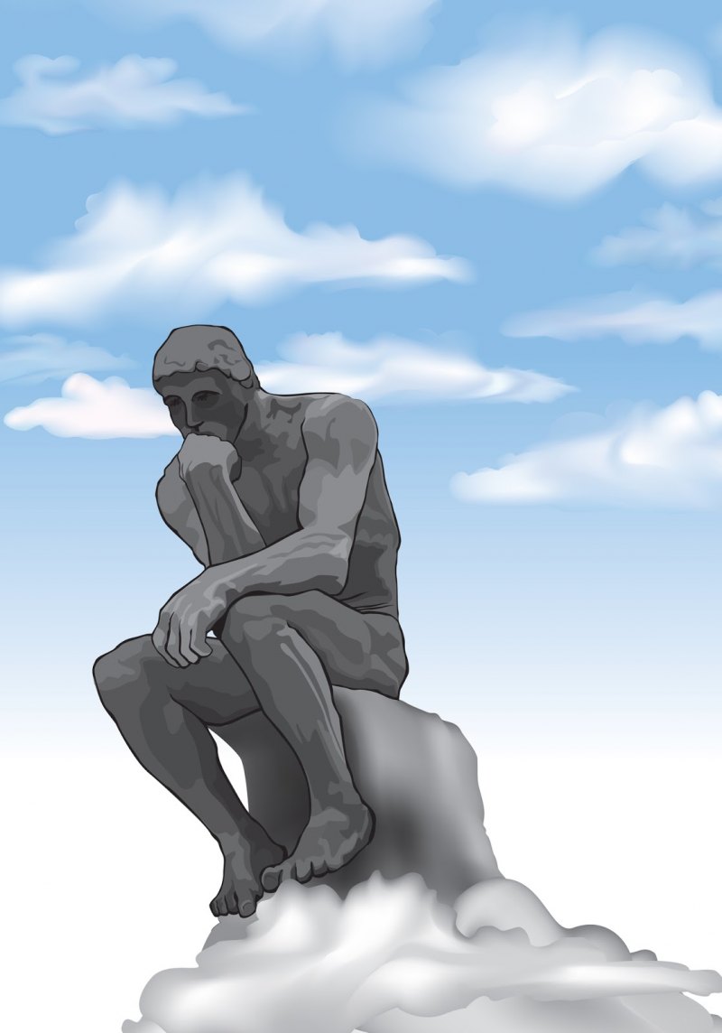 Статуя Родена мыслитель вектор
