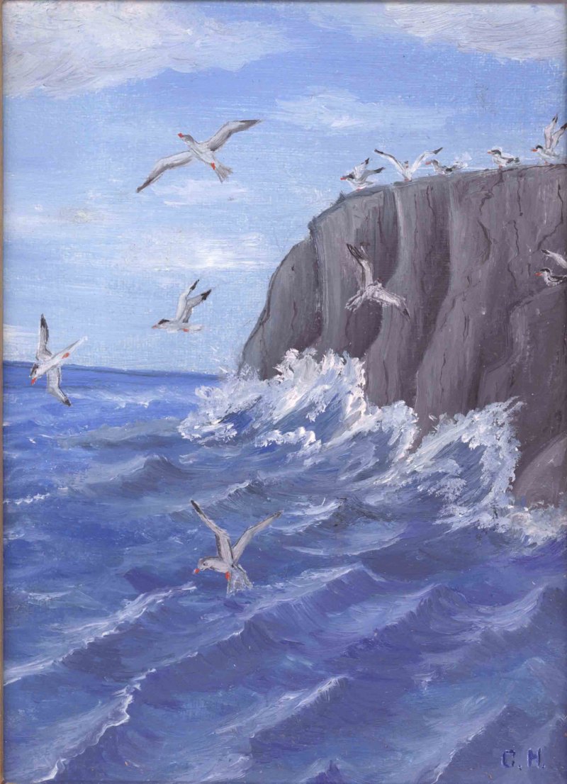 Рисуем Чайки над морем
