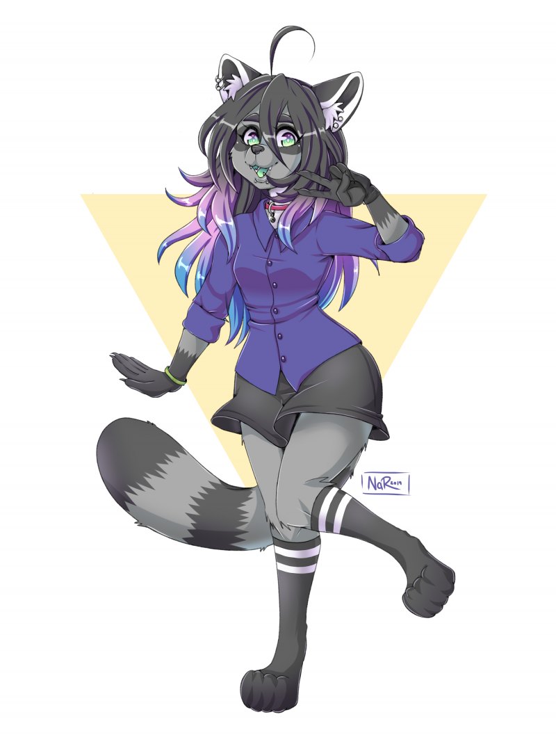 Фурри белая волчица