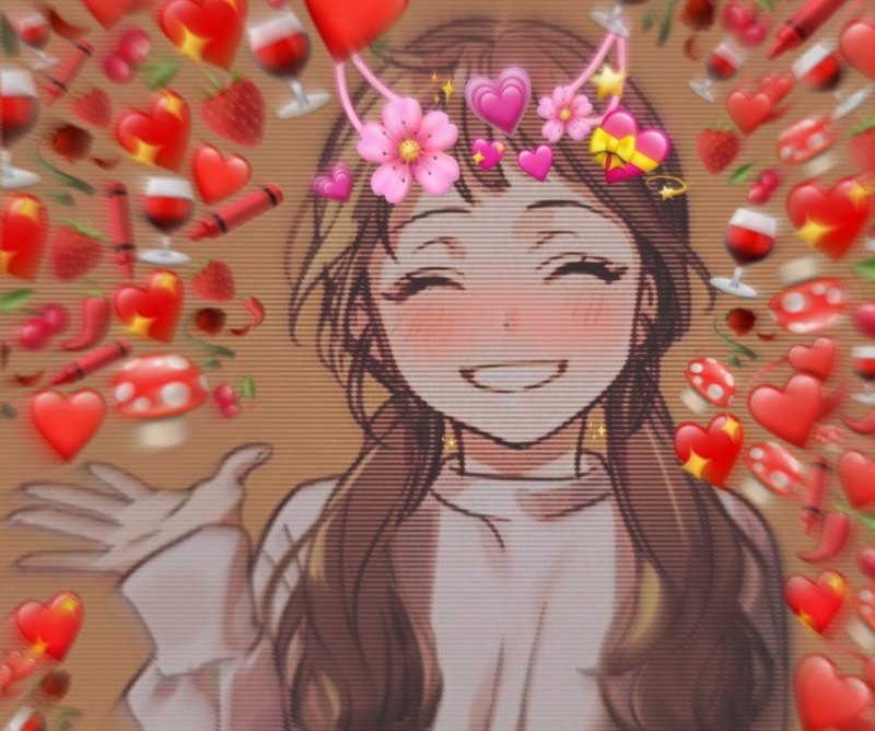 Аниме девушка с сердечками на голове