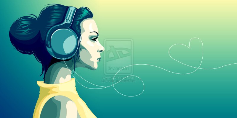 В наушниках