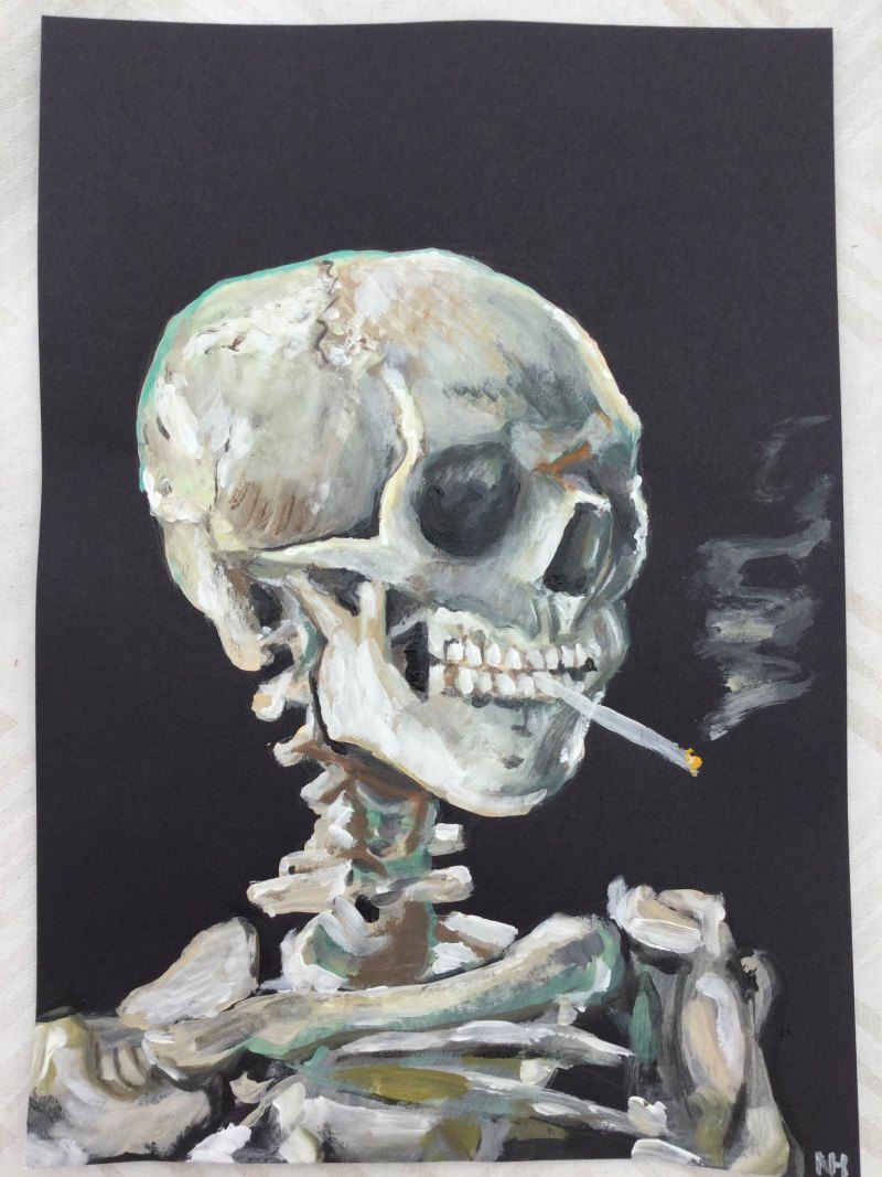 Фото скелета который курит