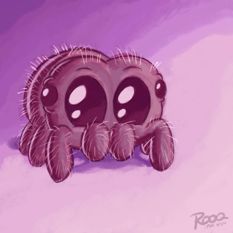 Милые пауки арт