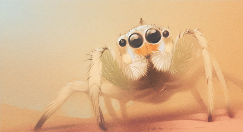 Милые пауки арт