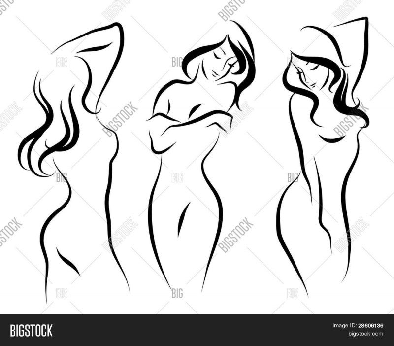Очертания фигуры девушки