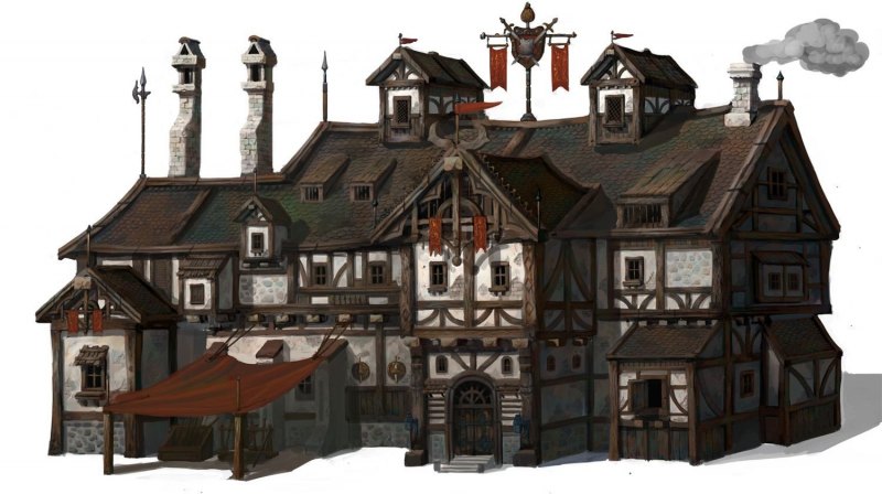Concept Art environment храм Япония