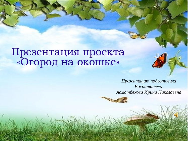 Презентация проект огород на окошке