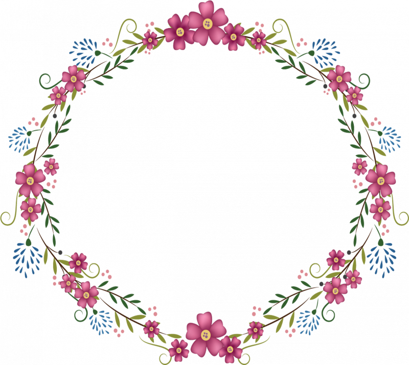 Круглая рамка из цветов