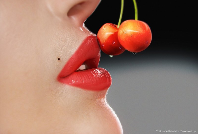 Губы с фруктами