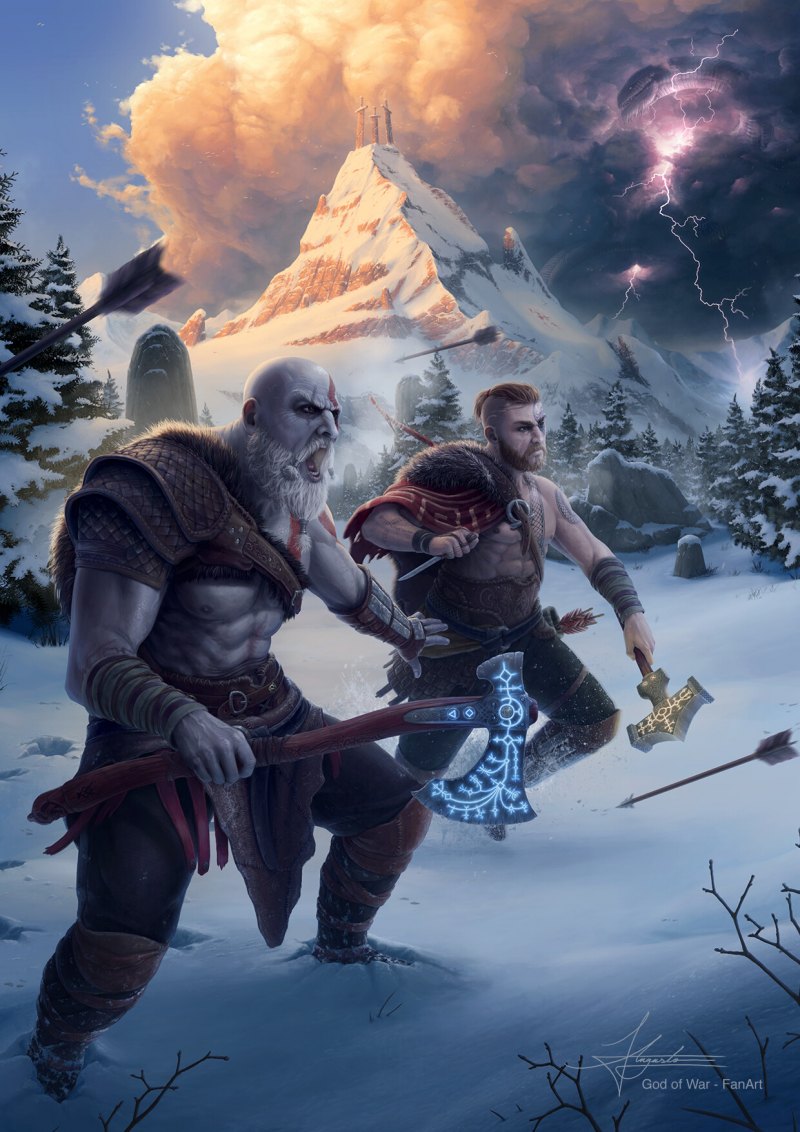Атрей God of War арт