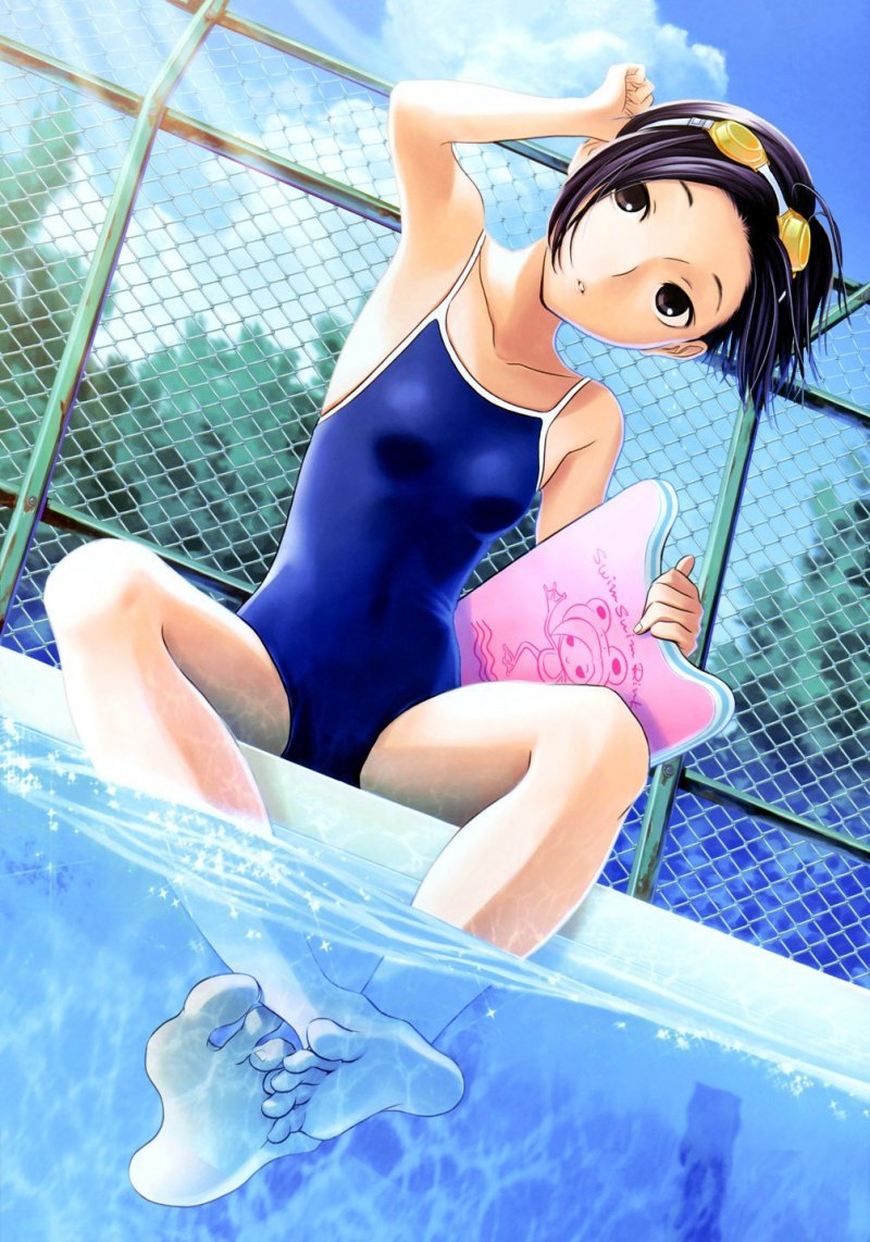 Аниме девушка в бассейне