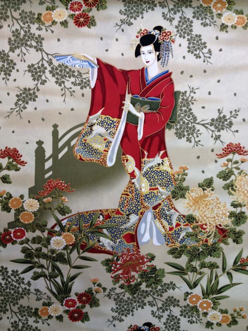 Япония Фудзияма кимоно Сакура