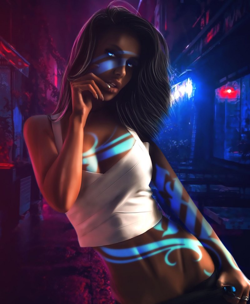 Девушка в неоне