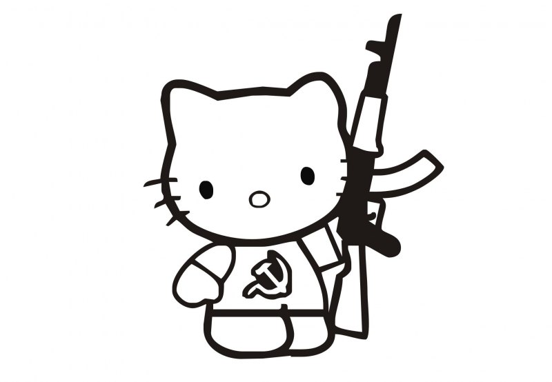 Hello kitty тату эскиз