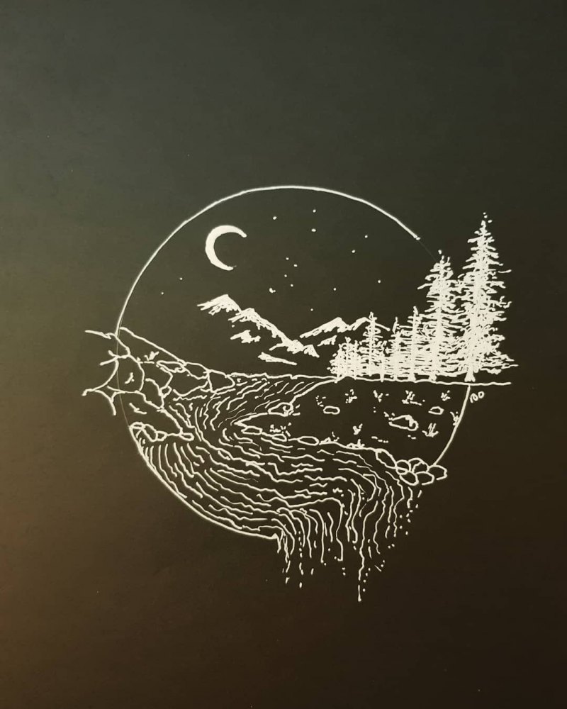 Рисование белым по черному