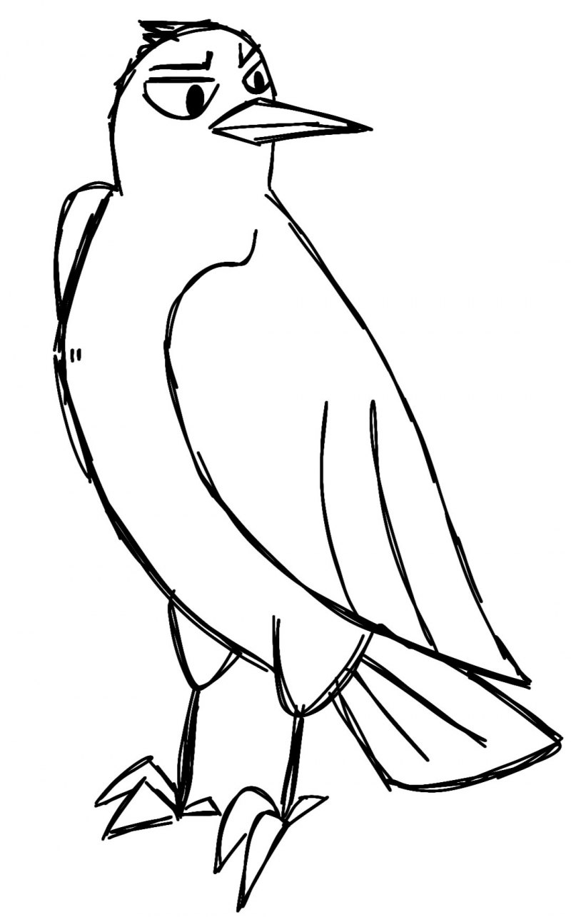 Рисование в паинт птицы