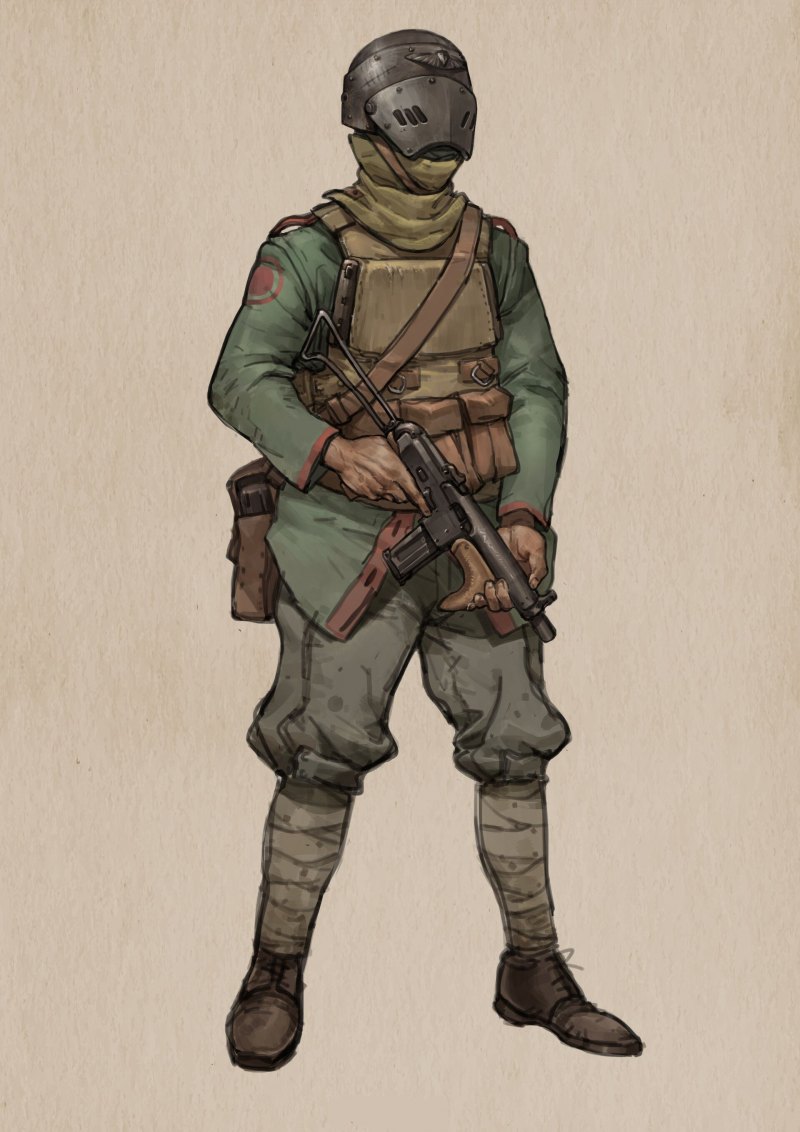 Советский солдат дизельпанк арт