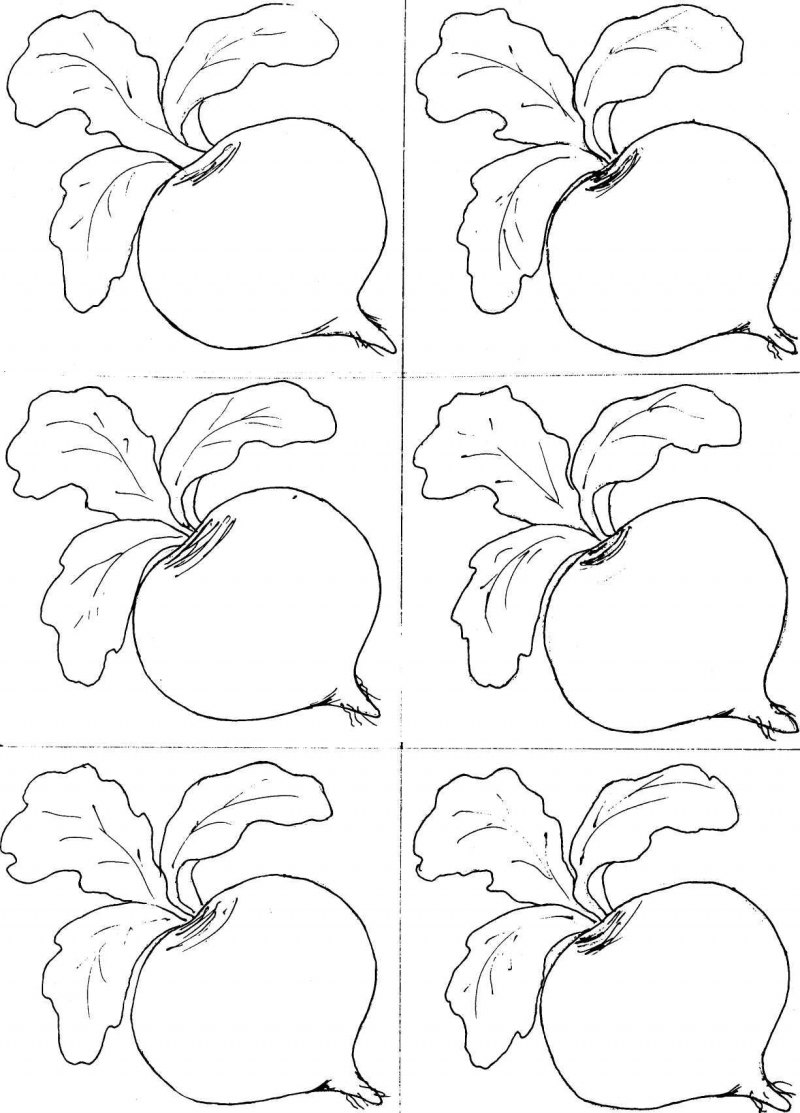 Рисование по трафарету овощей и фруктов