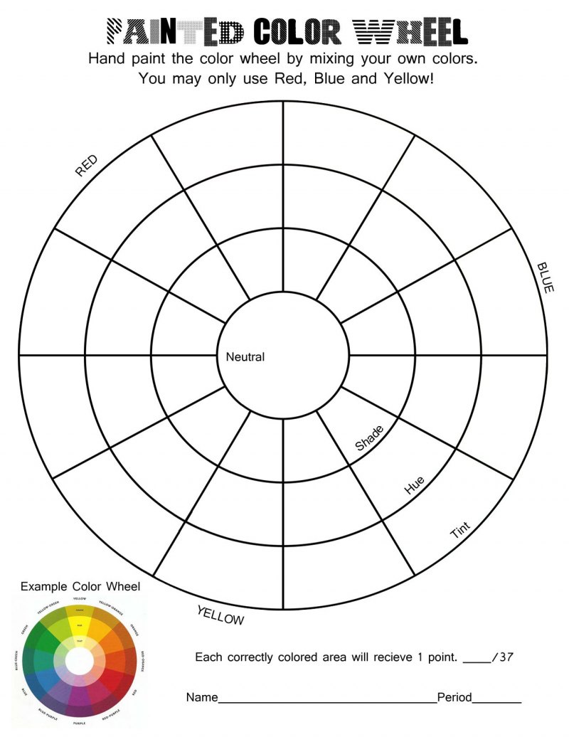 Цветовой круг шаблон