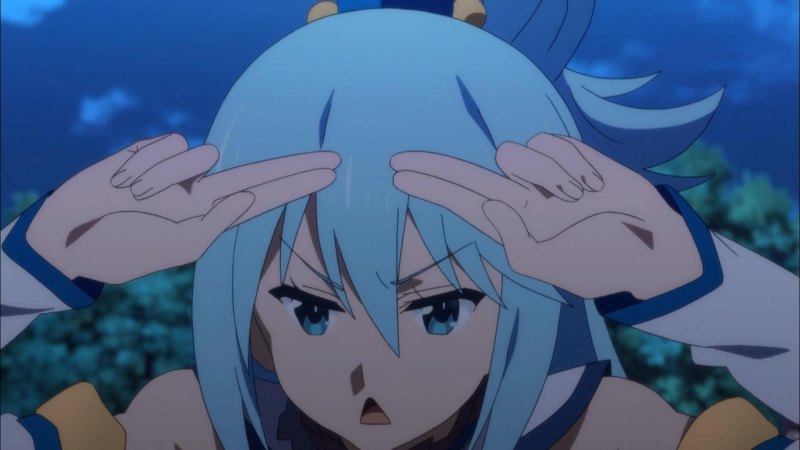 Aqua Konosuba плачет