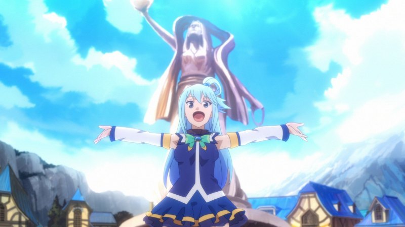 Aqua богиня благословляет этот прекрасный мир