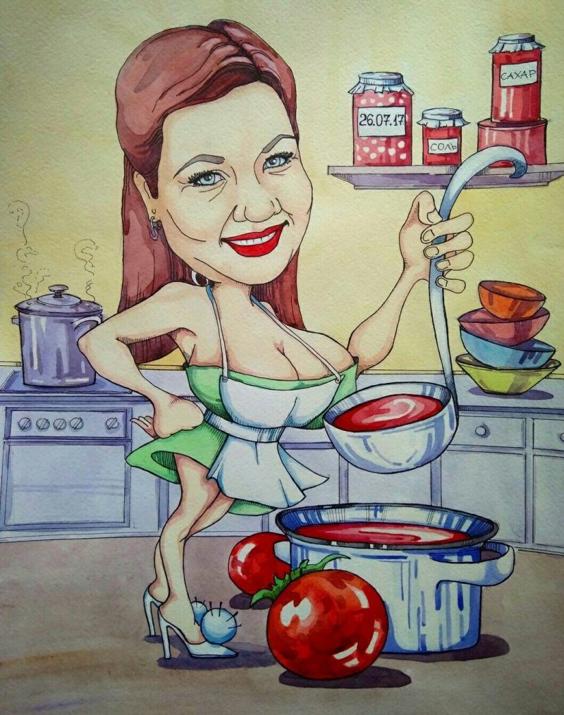 Шарж Хозяюшка