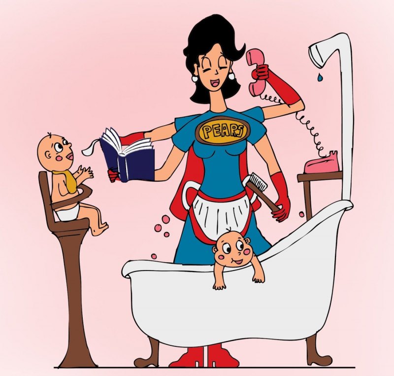 Сильная женщина карикатура