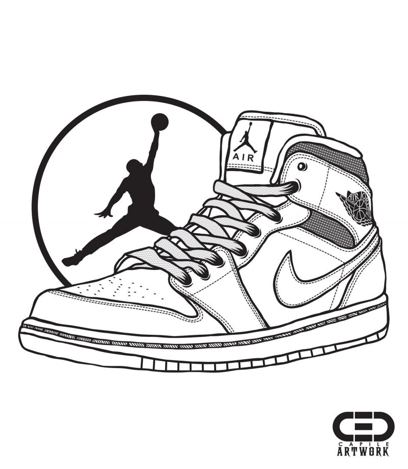 Nike Air Jordan 1 рисунок