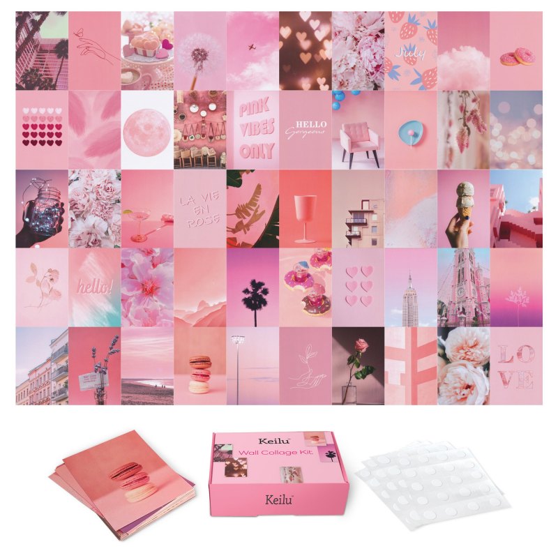 Коллаж в розовых тонах