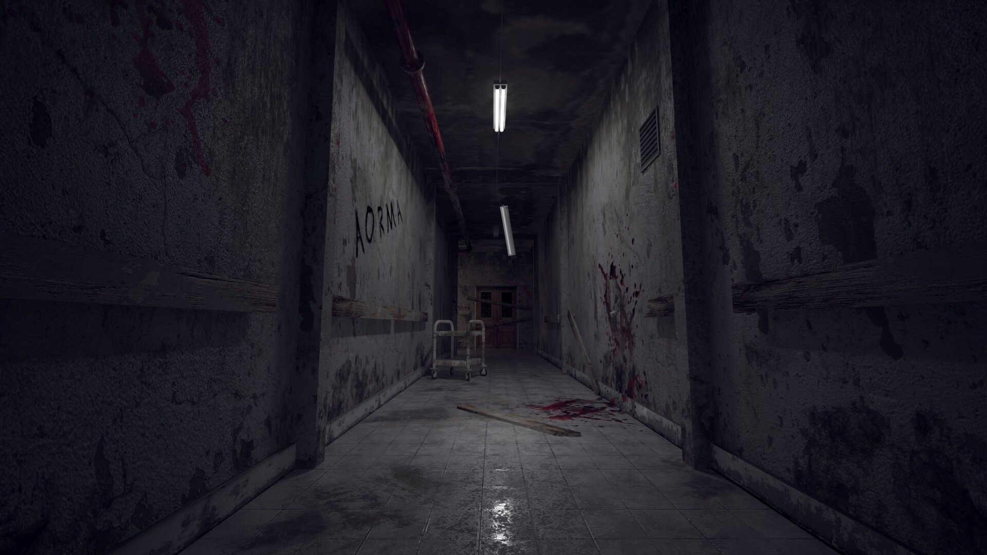 Коридоры игра хоррор. Темный коридор тюрьмы Вентворт. Страшный коридор.
