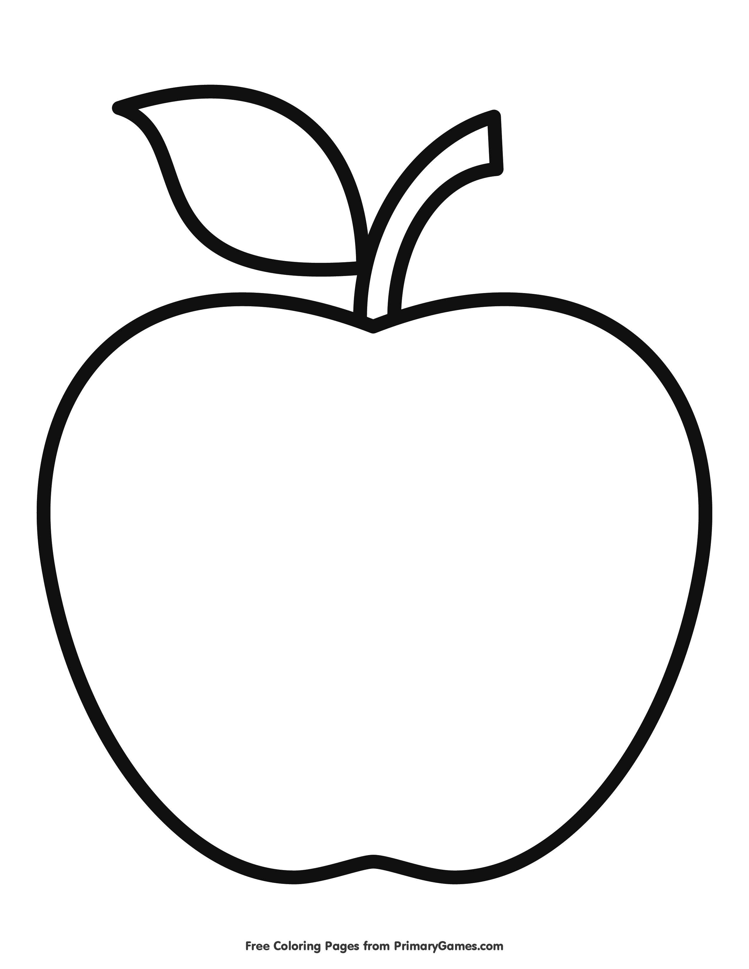 Контурное рисование яблока