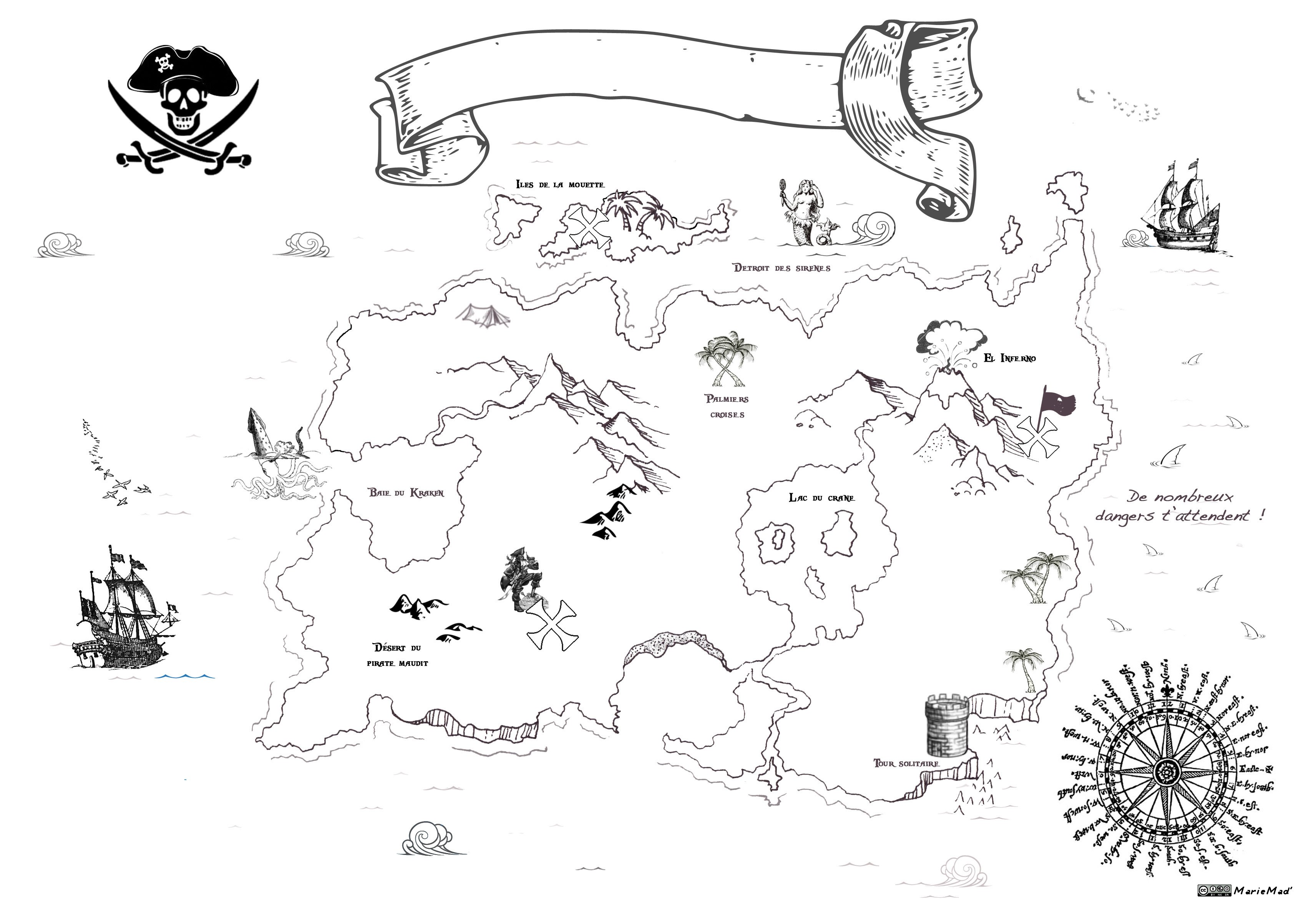 Карта сокровищ для пиратской вечеринки для детей