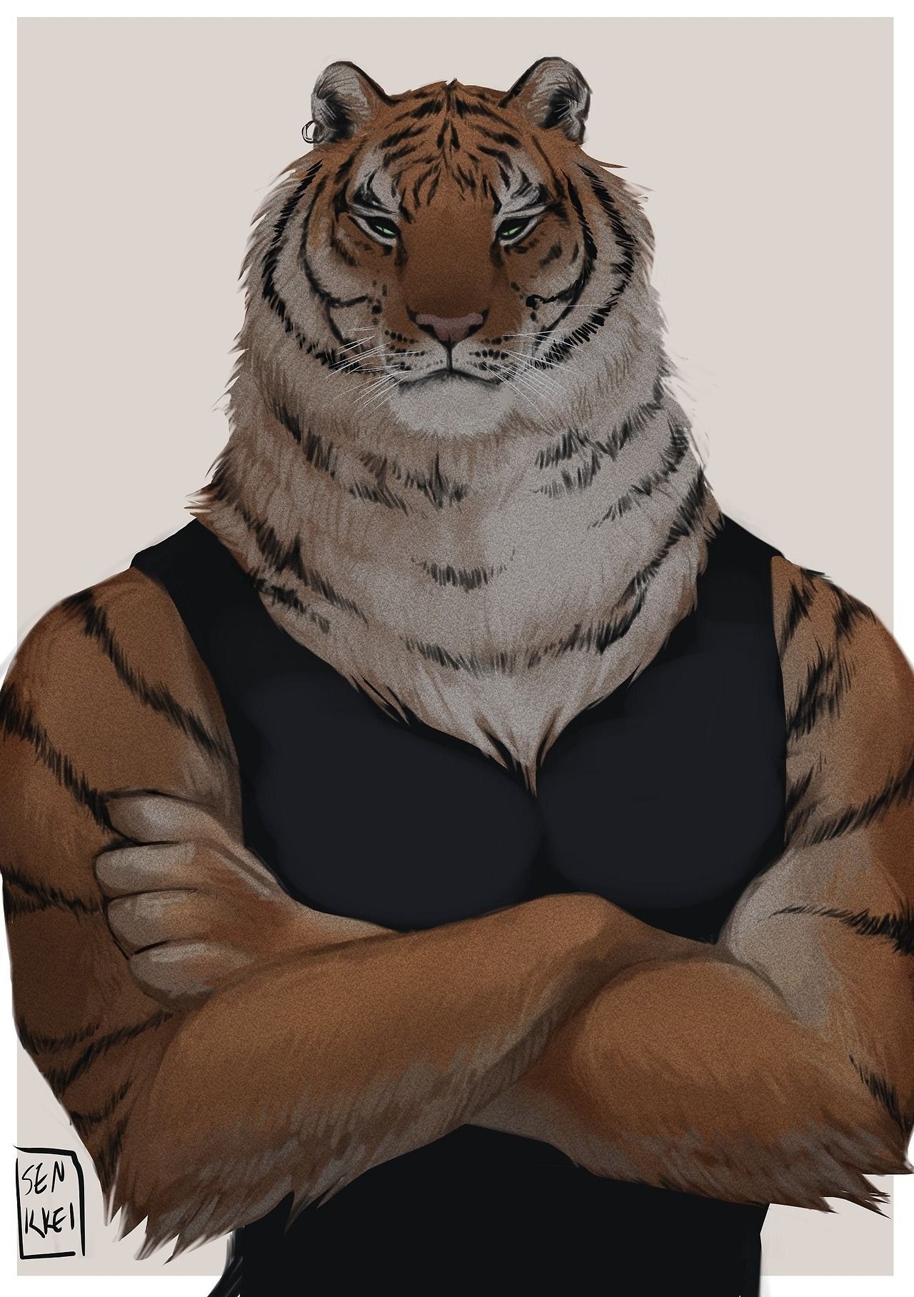 Человек тигр арт