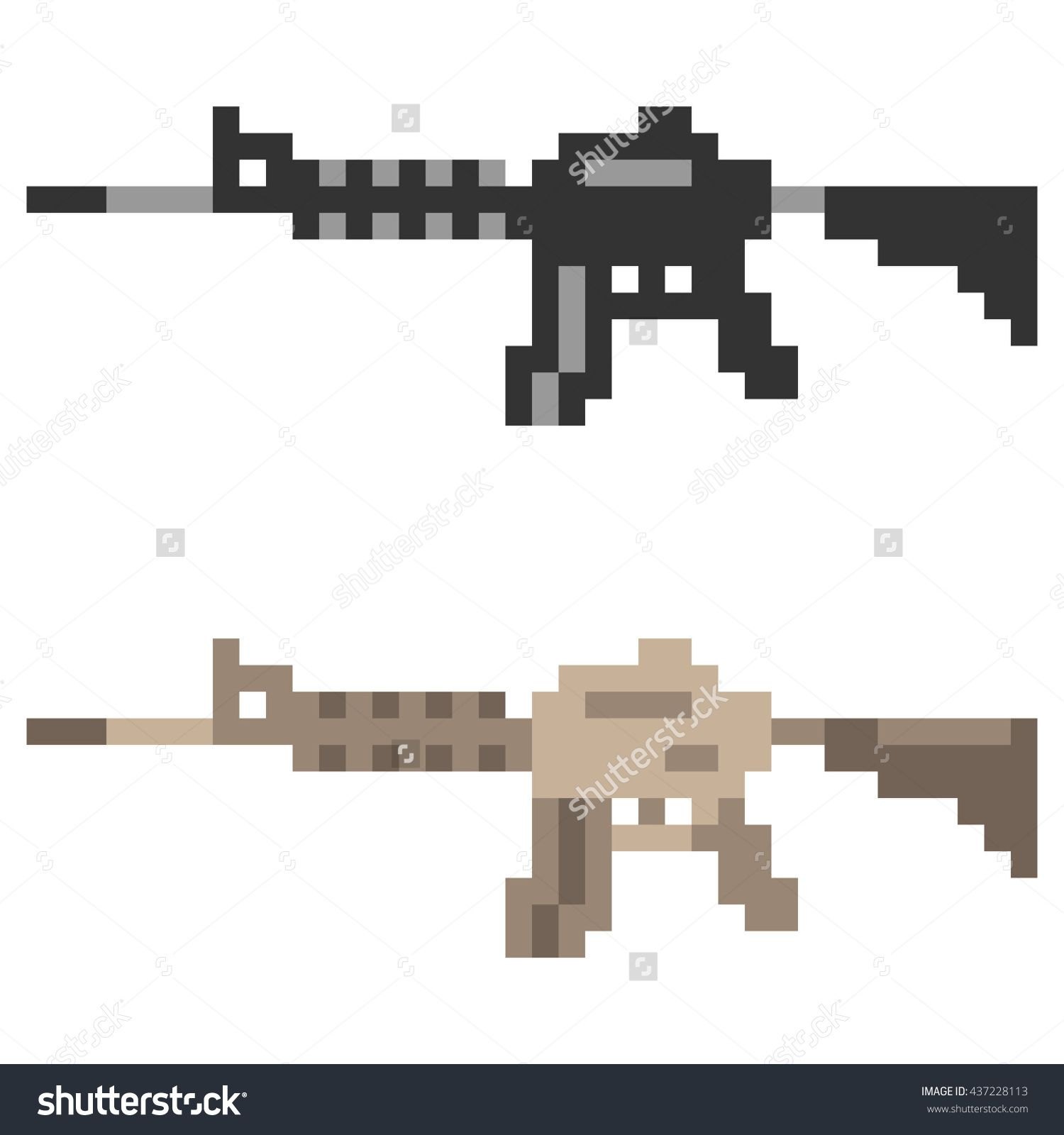 Пиксельные оружия на тетради