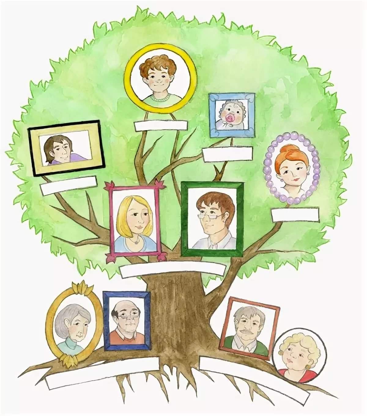 Нарисовать семейное древо 2. Семейное дерево. Родословное дерево семьи. Родословное дерево для дошкольников. Генеалогическое дерево рисунок для детей.