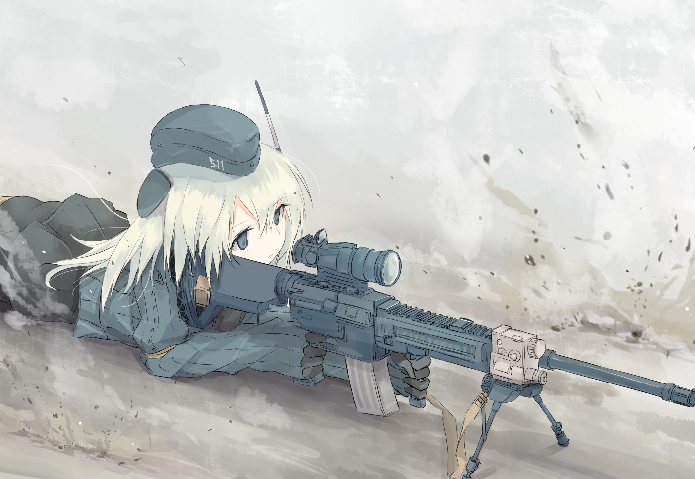 Аниме тянка со снайперской винтовкой