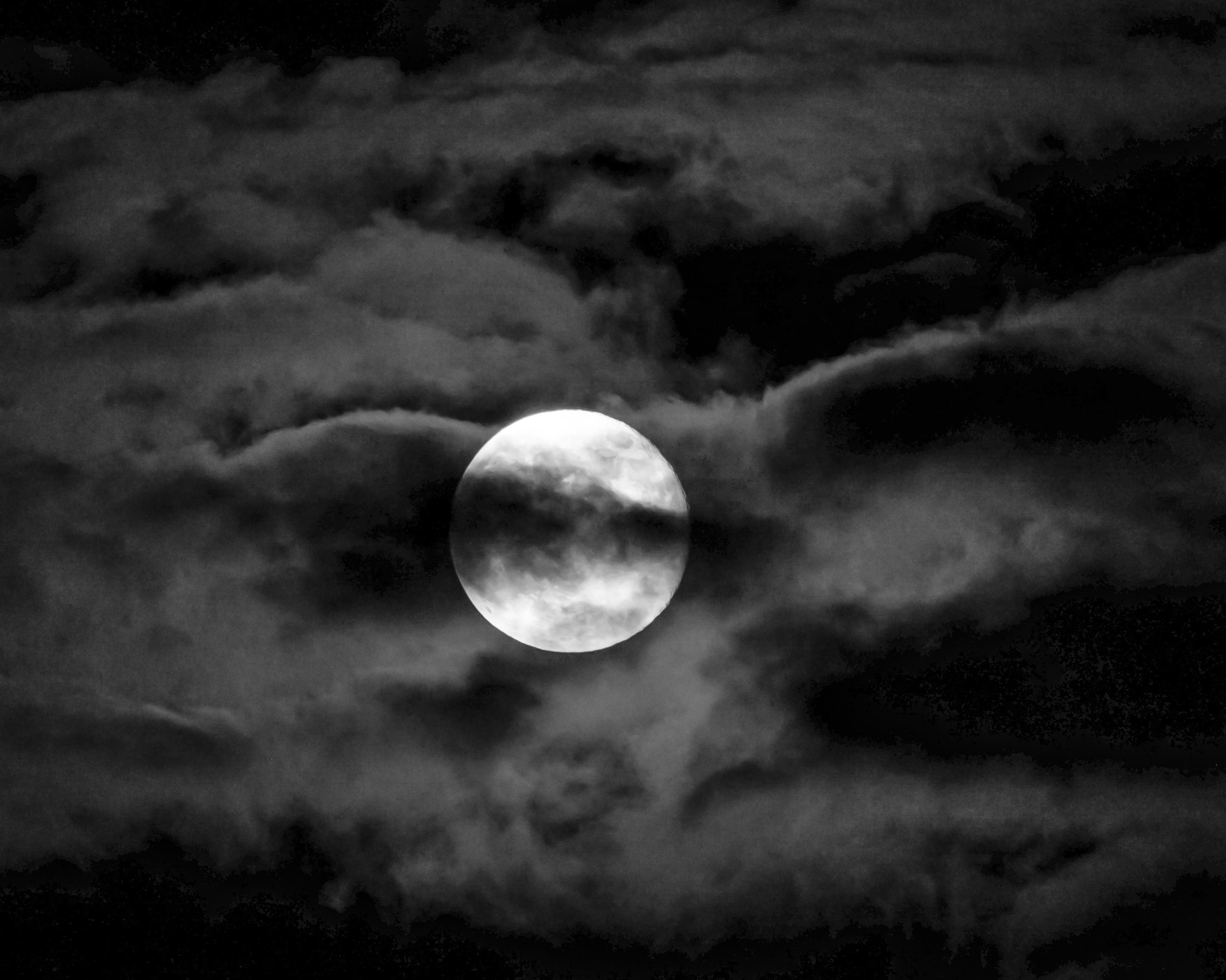 Луна на черном небе