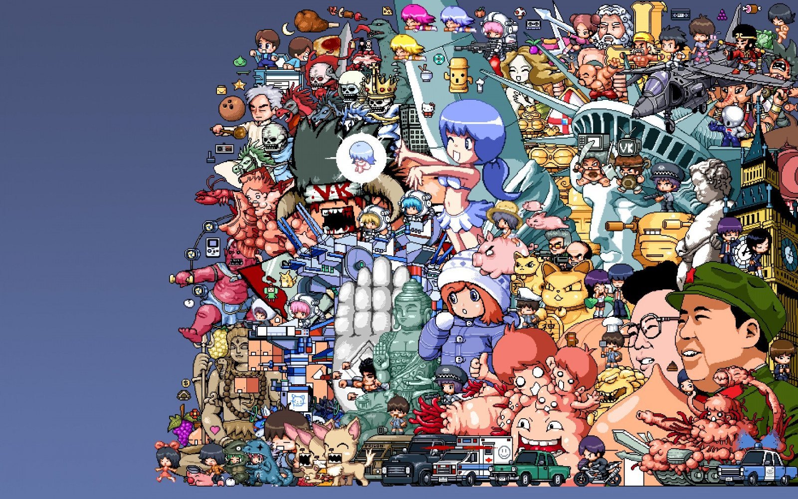 Коллаж из персонажей игр