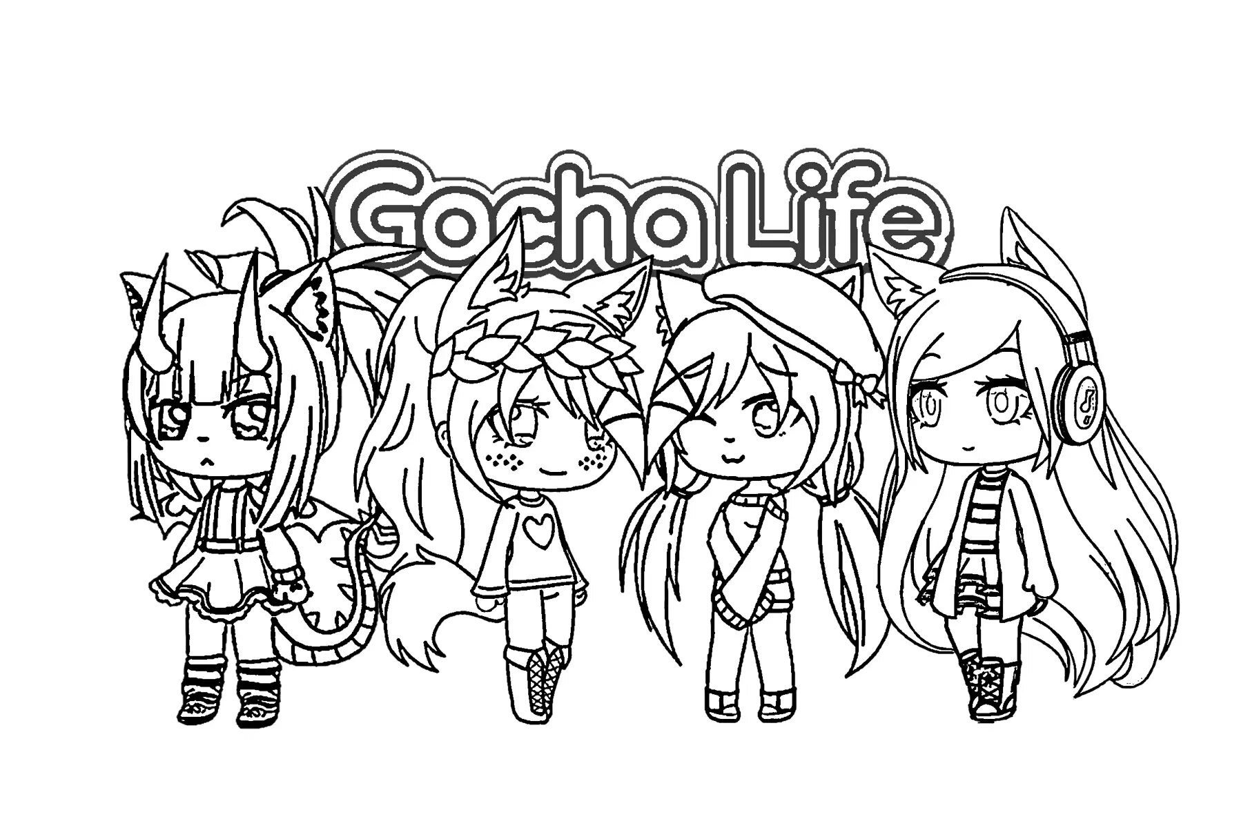 Gacha life черно белые картинки