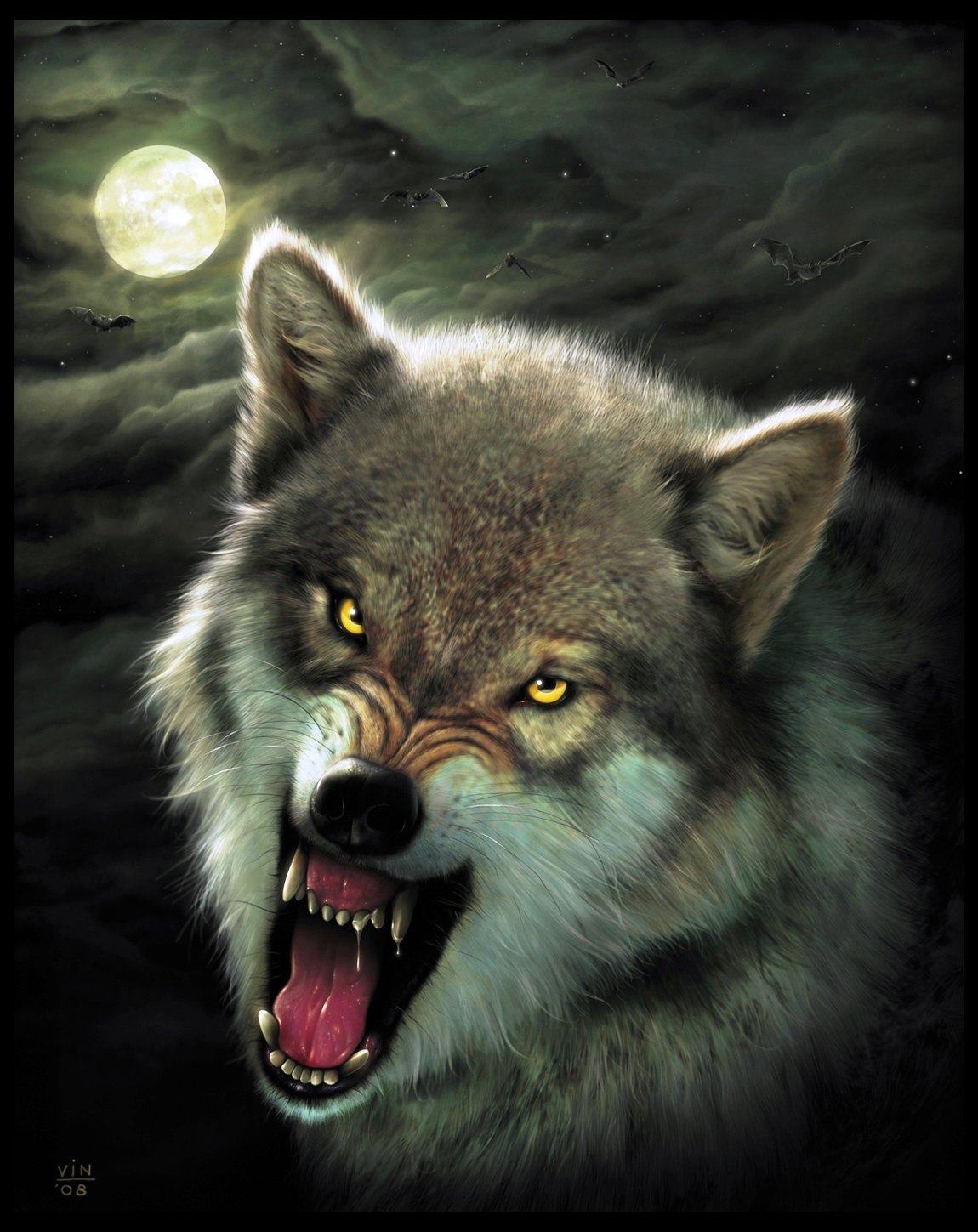 Оскаленный волк